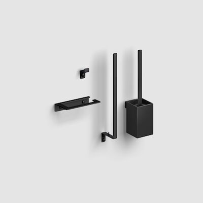 Accesoireset Toilet Clou Fold Mat Zwart