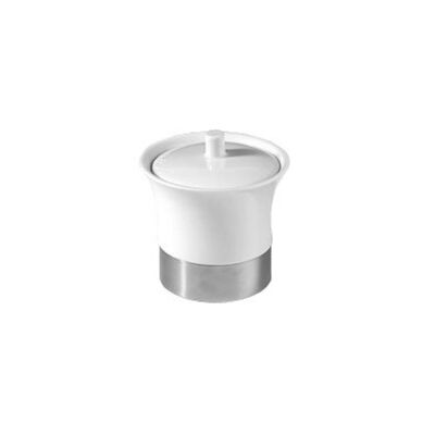 Accessoires Potje Sapho Justy Vrijstaand 12.7×11.8 cm Keramiek Wit / RVS