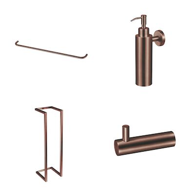 Accessoireset Qisani Flow Badkamer Geborsteld Copper