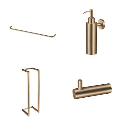 Accessoireset Qisani Flow Badkamer Geborsteld Goud