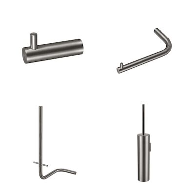 Accessoireset Qisani Flow Toiletruimte Geborsteld RVS
