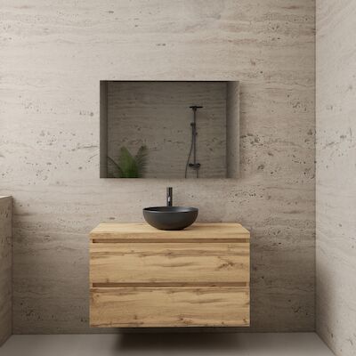 ACTIE BWS Badmeubel | Paris | Dakota Oak | 100 cm | met topplaat