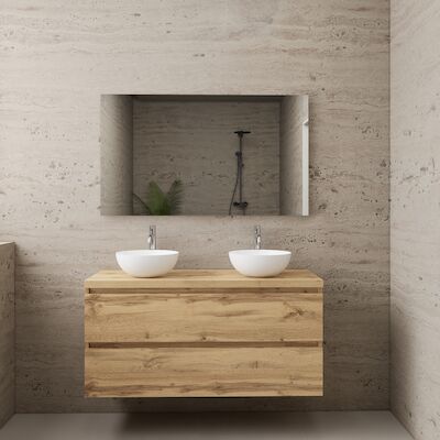 ACTIE BWS Badmeubel | Paris | Dakota Oak | 120 cm | met topplaat
