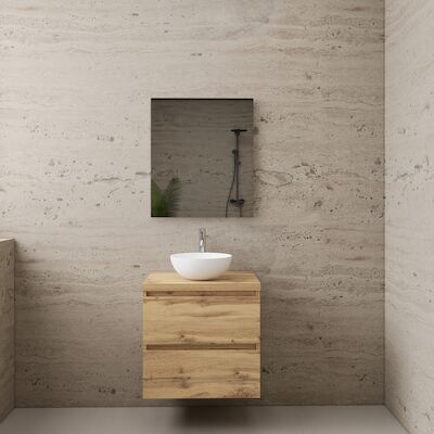 ACTIE BWS Badmeubel | Paris | Dakota Oak | 60 cm | met topplaat
