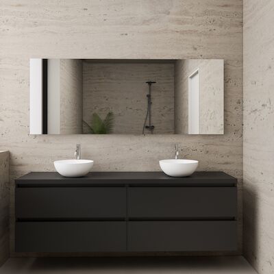 ACTIE BWS Badmeubel | Paris | Mat Zwart | 160 cm | met topplaat