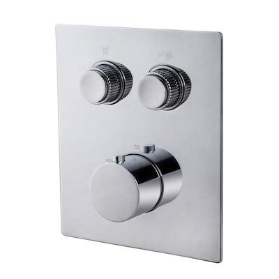 Afbouwdeel Inbouwthermostaat BWS Caral Klik Pro 2-weg Chroom