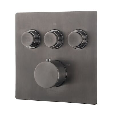 Afbouwdeel Inbouwthermostaat BWS Caral Klik Pro 3-weg Gunmetal