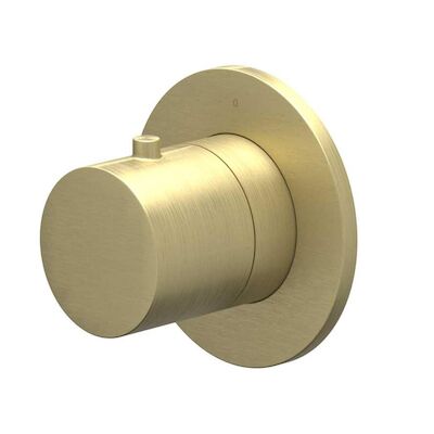 Afbouwdeel IVY Bond Inbouw Stopkraan Symmetry Met Rond Rozet Geborsteld Mat Goud PVD