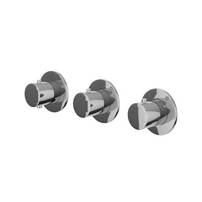 Afbouwdeel IVY Bond Inbouwthermostaat 2 Stopkranen Symmetry Met Ronde Rozetten Chroom