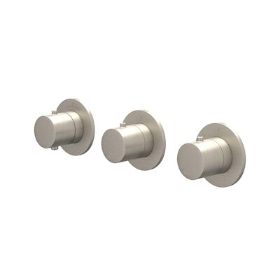 Afbouwdeel IVY Bond Inbouwthermostaat 2 Stopkranen Symmetry Met Ronde Rozetten Geborsteld Nickel PVD