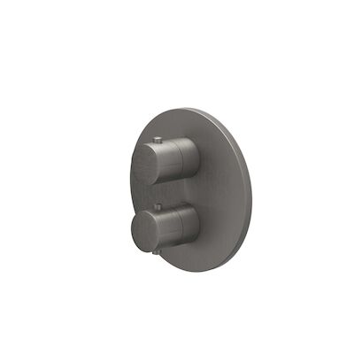 Afbouwdeel IVY Bond Inbouwthermostaat 2-weg Met Rond Rozet Geborsteld Metal Black PVD