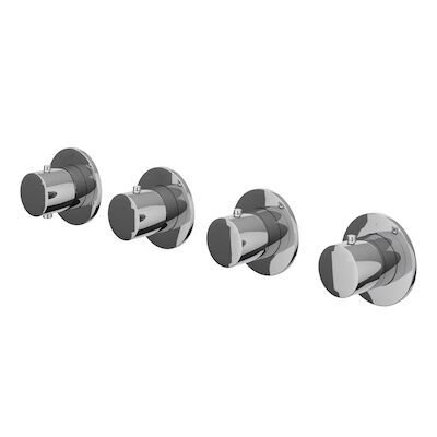 Afbouwdeel IVY Bond Inbouwthermostaat 3 Stopkranen Symmetry Met Ronde Rozetten Chroom