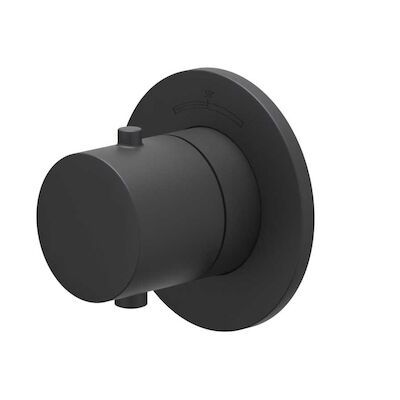 Afbouwdeel IVY Bond Inbouwthermostaat Symmetry Met Rond Rozet Mat Zwart PED