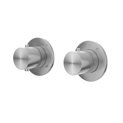 Afbouwdeel IVY Concord Inbouwthermostaat 2-weg Stop-Omstel Symmetry Met Rond Rozet Geborsteld RVS316