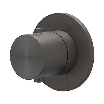 Afbouwdeel IVY Concord Inbouwthermostaat Symmetry Met Rond Rozet RVS316 Geborsteld Carbon Black PVD