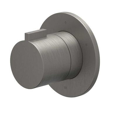 Afbouwdeel IVY Pact 3-Weg Stop-Omstel Symmetry Met Rond Rozet Geborsteld Metal Black PVD