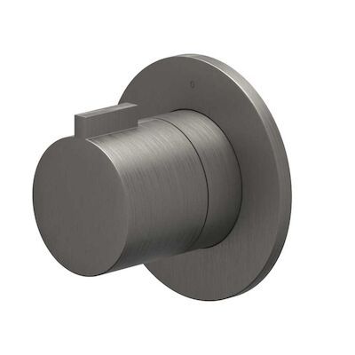 Afbouwdeel IVY Pact Flow-Through Stopkraan Symmetry Met Rond Rozet Geborsteld Metal Black PVD