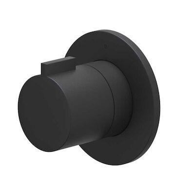 Afbouwdeel IVY Pact Flow-Through Stopkraan Symmetry Met Rond Rozet Mat Zwart PED