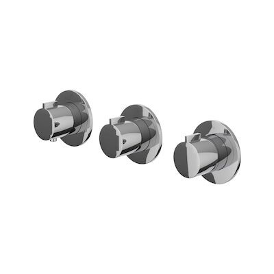 Afbouwdeel IVY Pact Inbouwthermostaat 2 Stopkranen Symmetry Met Ronde Rozetten Chroom