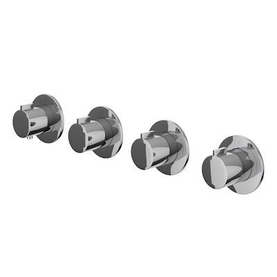 Afbouwdeel IVY Pact Inbouwthermostaat 3 Stopkranen Symmetry Met Ronde Rozetten Chroom