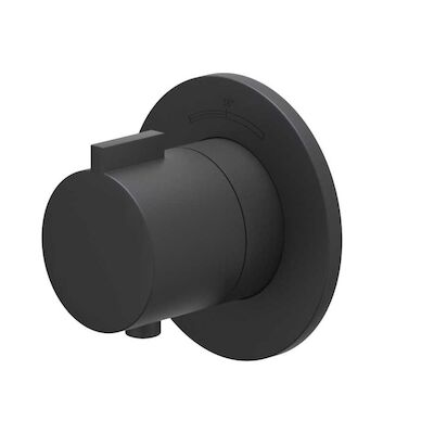Afbouwdeel IVY Pact Inbouwthermostaat Symmetry Met Rond Rozet Mat Zwart PED