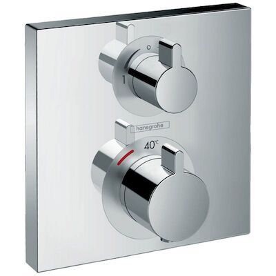 Afbouwdeel van Inbouw Thermostaat Hansgrohe Ecostat Square met Stop- en Omstelkraan Chroom