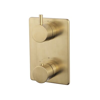 Afbouwdeel Wiesbaden Caral Thermostatisch 2-Weg Geborsteld Messing Goud