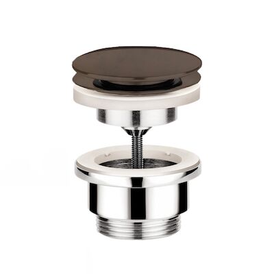 Afvoerplug Hotbath Cobber Always-Open met Schroef Rond Verouderd Messing Living Colours