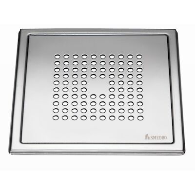 Afvoerrooster Smedbo Outline Met Vierkant Patroon 20 x 20 x 0.55 cm Chroom