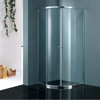 AKTIE Douchecabine BWS Kwartrond 2 Schuifdeuren 80×80 cm 4 mm