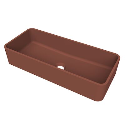Arcqua Case Opbouw Waskom Rechthoek 60×26 Mat Terracotta