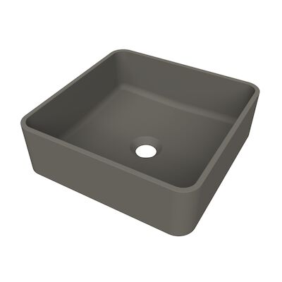 Arcqua Case Opbouw Waskom Vierkant 37×37 Mat Quartz Grijs