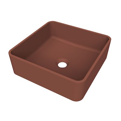 Arcqua Case Opbouw Waskom Vierkant 37×37 Mat Terracotta