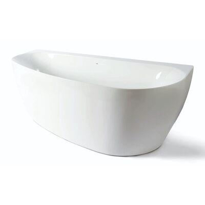 Back To Wall Bad Luca Sanitair Primo Acryl 170x78x60 cm Incl. Afvoerset Glans Wit