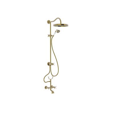 Bad/Douche Combinatie Opbouwset Tres Clasic Mengkraan Verouderd Messing