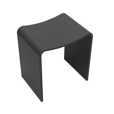 Badkamer Kruk Wiesbaden Solid Surface 40x30x42,5 cm Mat Zwart