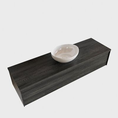 Badkamermeubel BWS Madrid Antraciet 150 cm met Topblad en Keramische Waskom (1 kraangat)
