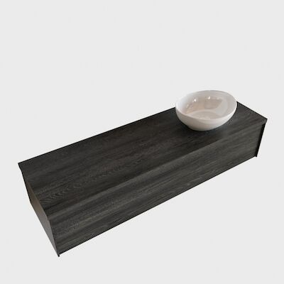 Badkamermeubel BWS Madrid Antraciet 150 cm met Topblad en Keramische Waskom Rechts (1 kraangat)