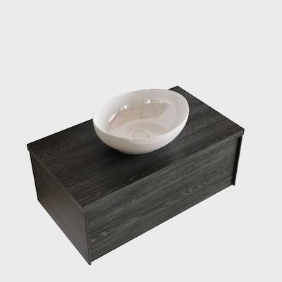Badkamermeubel BWS Madrid Antraciet 80 cm met Topblad en Keramische Waskom (1 kraangat)