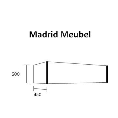 Badkamermeubel BWS Madrid Washed Oak 150x45x30 cm Mat Witte Solid Surface Wastafel (0 kraangaten)