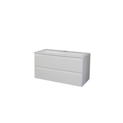 Badkamermeubel BWS Pepper Acryl Wastafel Met Kraangat 100x55x46 cm Wit