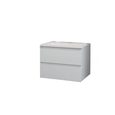 Badkamermeubel BWS Pepper Acryl Wastafel Met Kraangat 60x55x46 cm Wit