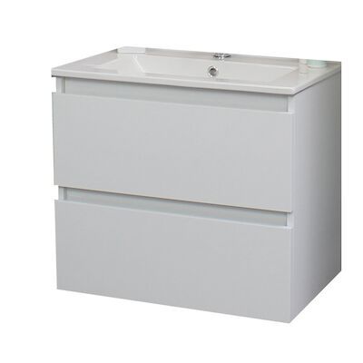 Badkamermeubel BWS Pepper Wastafel Porselein Met Kraangat 60x55x46 cm Wit