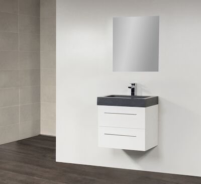 Badkamermeubel Exclusive Black Stone 60 cm Wit