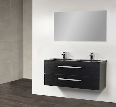 Badkamermeubel Exclusive CoreStone 120 cm (2 lades, 2 uitsparing) Black Wood