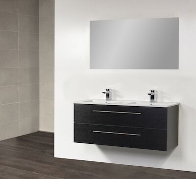 Badkamermeubel Exclusive Empoli 120 cm (2 lades, 2 uitsparingen) Black Wood