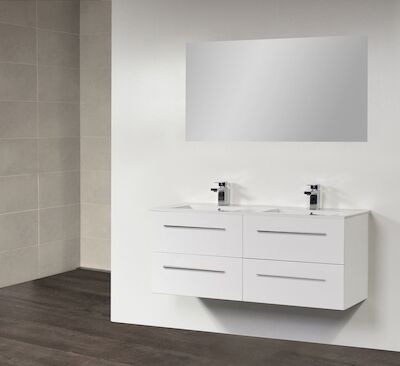 Badkamermeubel Exclusive Empoli 120 cm (4 lades, 2 uitsparing) Wit