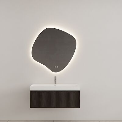 Badkamermeubel Gliss Design Timotheus 100 cm Charcoal (Keuze Wastafel)