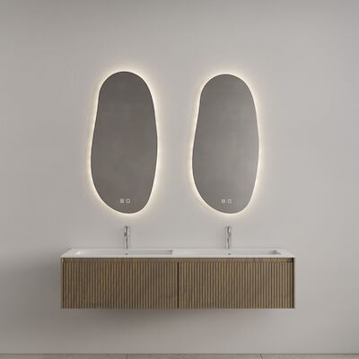 Badkamermeubel Gliss Design Timotheus 160 cm Ash Grey (Keuze Wastafel)