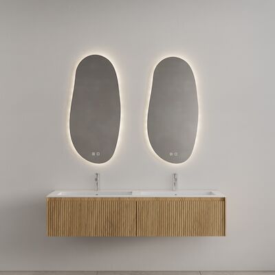 Badkamermeubel Gliss Design Timotheus 160 cm Castle Brown (Keuze Wastafel)